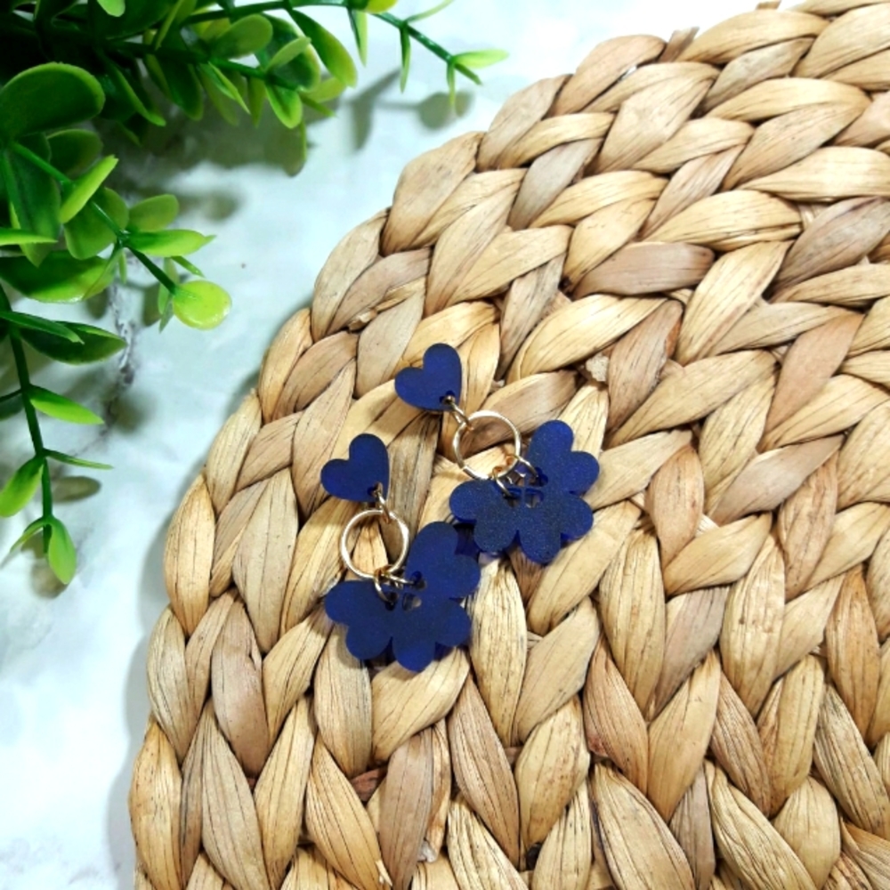 Valentine's Heart Dangle Earrings- Design Variation 1